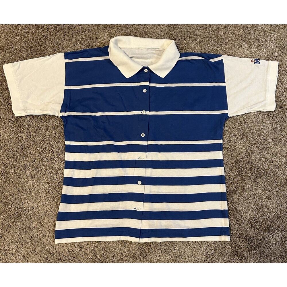 Vintage 80s 90s Mens Button Polo T Shirt Memphis Size Adult Small S College